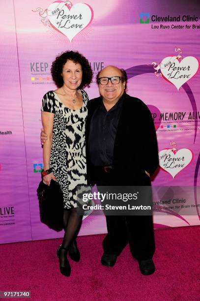 Actress Rhea Perlman and actor Danny DeVito arrive for the 14th annual Keep Memory Alive charity gala at the Bellagio Las Vegas on February 27, 2010...