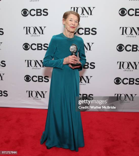 Glenda Jackson poses in the 72nd Annual Tony Awards Press Room at 3 West Club on June 10, 2018 in New York City.