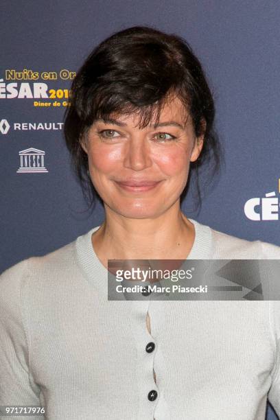 Actress Marianne Denicourt attends the 'Les Nuits En Or 2018' dinner gala at UNESCO on June 11, 2018 in Paris, France.