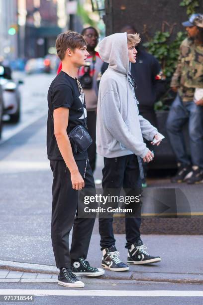 Presley Gerber is seen in SoHo on June 11, 2018 in New York City.