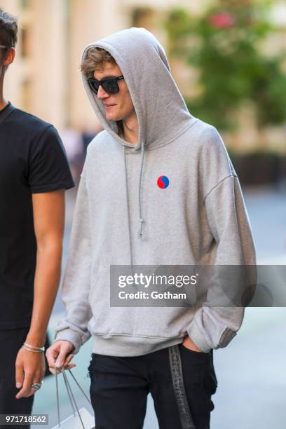 Presley Gerber is seen in SoHo on June 11, 2018 in New York City.