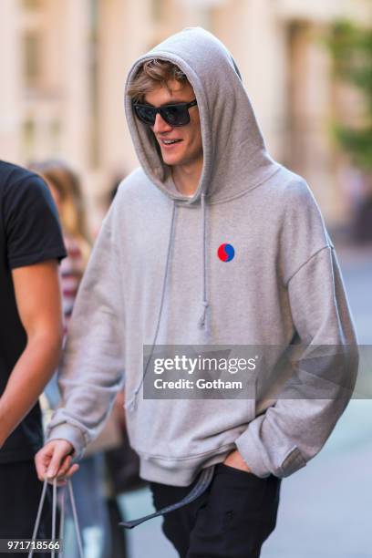 Presley Gerber is seen in SoHo on June 11, 2018 in New York City.