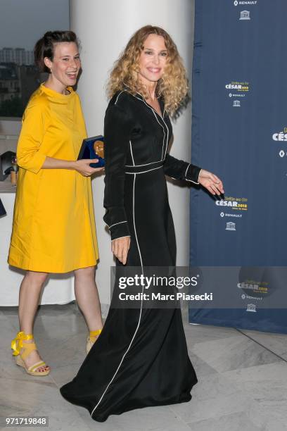 Clara Stern and Pascale Arbillot attend the 'Les Nuits En Or 2018' dinner gala at UNESCO on June 11, 2018 in Paris, France.