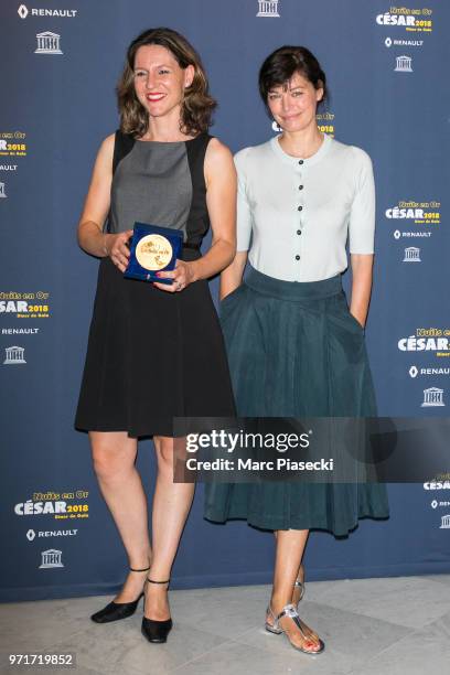 Elsbeth Fraanje and Marianne Denicourt attend the 'Les Nuits En Or 2018' dinner gala at UNESCO on June 11, 2018 in Paris, France.
