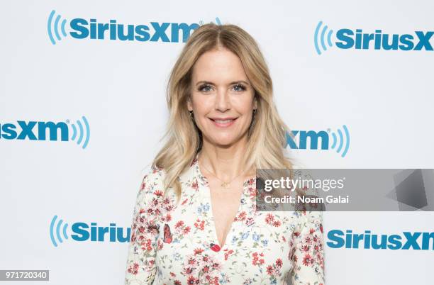 Kelly Preston visits the SiriusXM Studios on June 11, 2018 in New York City.