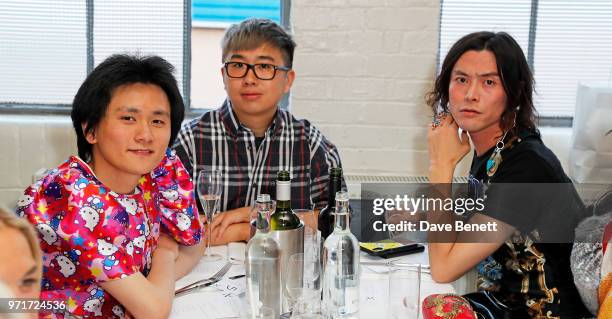 Ryan LO, Declan Chan and Yu Masui attend the Fashion East and Bistrotheque private dinner celebrating the close of London Fashion Week Men's at...