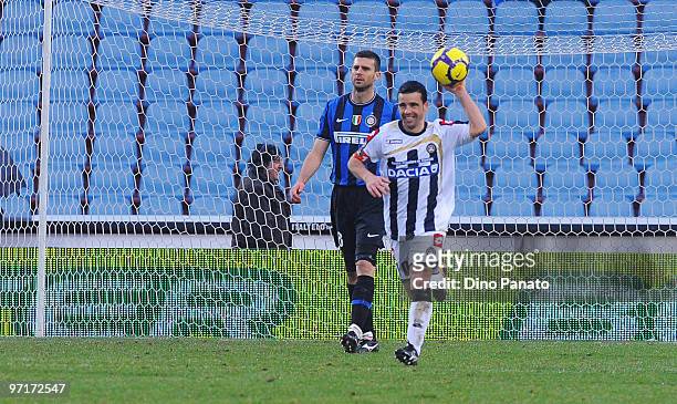 Antonio Di Natale of Udinese celebrates after scoring a penality in the shoot out during the Serie A match between Udinese and Inter at Stadio Friuli...