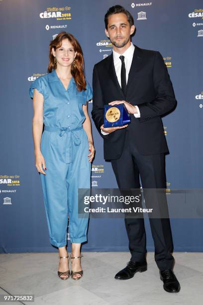 Elodie Navarre and Simao Cayatte attend "Les Nuits en Or 2018" at UNESCO on June 11, 2018 in Paris, France.