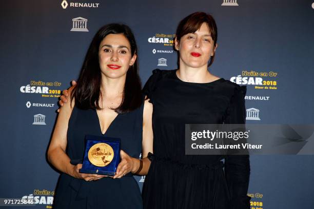 Alice Vial and Valerie Donzelli attend "Les Nuits en Or 2018" at UNESCO on June 11, 2018 in Paris, France.