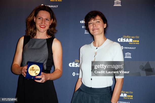 Elsbeth Fraanje and Marianne Denicourt attend "Les Nuits en Or 2018" at UNESCO on June 11, 2018 in Paris, France.