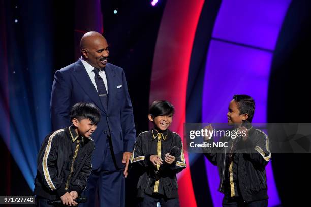 Give Us S'mores" Episode 309 -- Pictured: Steve Harvey, TNT Boys --