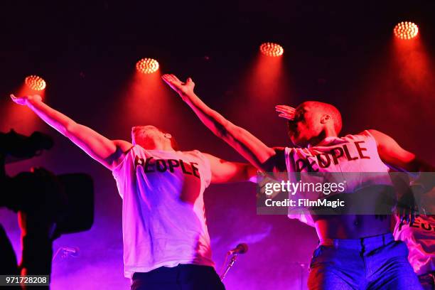 Dancers perform with Bon Iver on Which Stage during day 3 of the 2018 Bonnaroo Arts And Music Festival on June 9, 2018 in Manchester, Tennessee.