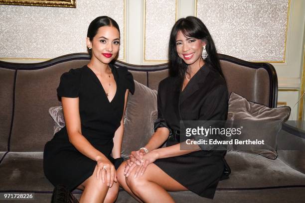 Fashion designer Sakina Shbib and model Rani Vanouska T. Modely aka Vanessa Modely, attend the 36th Romy Schneider & Patrick Dewaere Award, at Hotel...