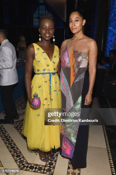 Lupita Nyong'o and Tracee Ellis Ross attend the 22nd Annual Accessories Council ACE Awards at Cipriani 42nd Street on June 11, 2018 in New York City.