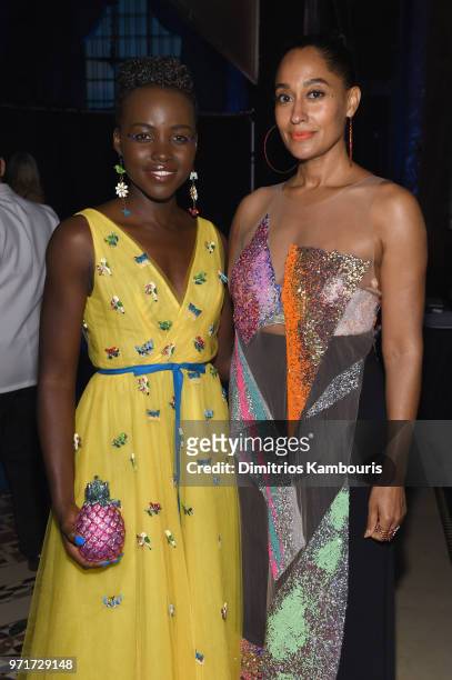 Lupita Nyong'o and Tracee Ellis Ross attend the 22nd Annual Accessories Council ACE Awards at Cipriani 42nd Street on June 11, 2018 in New York City.