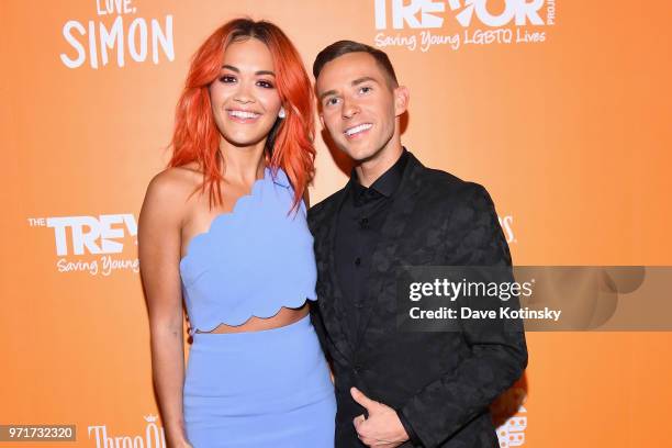 Rita Ora and Host and Olympic Athlete Adam Rippon attend The Trevor Project TrevorLIVE NYC at Cipriani Wall Street on June 11, 2018 in New York City.