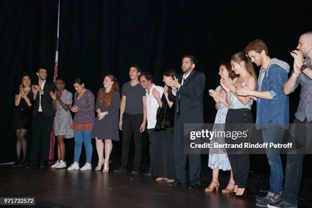 Olivier Belmondo with his students Myra Bitout, Lila Guennas, Charlotte Landoy, Medhi Leger, Michael Mahjoubi, Elisa Noyez, Julie Tatukila, Garance...