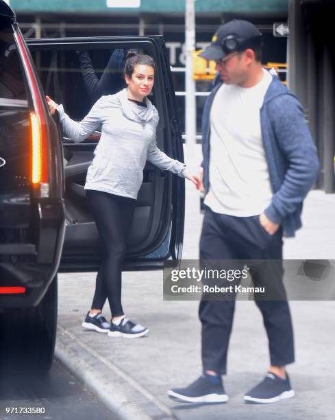 Lea Michele and Zandy Reich seen out and about in Manhattan on June 11, 2018 in New York City.