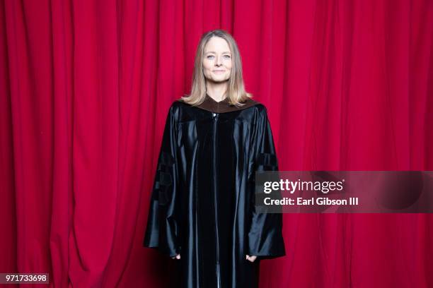 Actor Jodie Foster is honored at AFI's Conservatory Commencement Ceremony at TCL Chinese Theatre on June 11, 2018 in Hollywood, California.