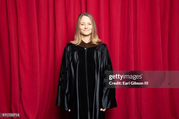 Actor Jodie Foster is honored at AFI's Conservatory Commencement Ceremony at TCL Chinese Theatre on June 11, 2018 in Hollywood, California.