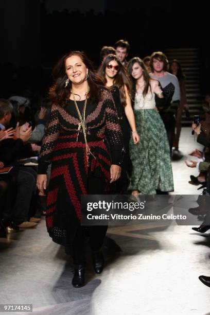 Designer Angela Missoni during the Missoni Milan Fashion Week Autumn/Winter 2010 show on February 28, 2010 in Milan, Italy.