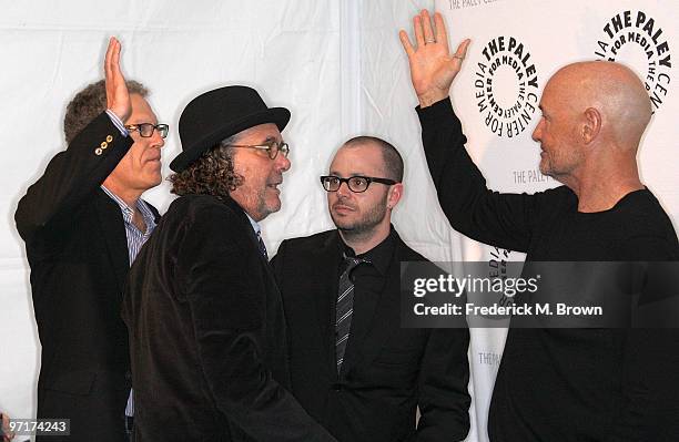 Executive producer Carlton Cuse, director Jack Bender, executive producer Damon Lindelof and actor Terry O' Quinn attend the 27th annual PaleyFest...