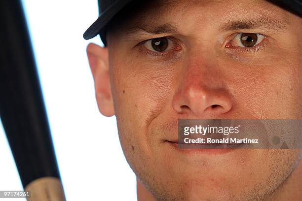 Clint Barmes of the Colorado Rockies poses for a photo during Spring Training Media Photo Day at Hi Corbett Field on February 28, 2010 in Tucson,...