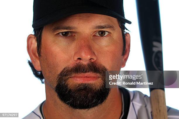 Todd Helton of the Colorado Rockies poses for a photo during Spring Training Media Photo Day at Hi Corbett Field on February 28, 2010 in Tucson,...