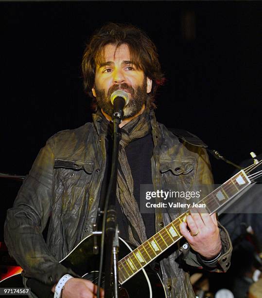 John Cusimano, Rachael Ray's husband performs during Rachael Ray's Late night SOBE soundcheck party at Raleigh Hotel on February 27, 2010 in Miami...