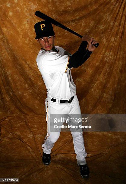 Ronny Cedeno of the Pittsburgh Pirates poses for photos during media day on February 28, 2010 in Bradenton, Florida.