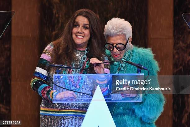 Rachel Shechtman accepts the Specialty Retailer Award on behalf of Story from Iris Apfel onstage at the 22nd Annual Accessories Council ACE Awards at...