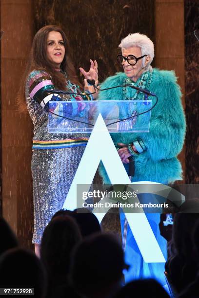 Rachel Shechtman accepts the Specialty Retailer Award on behalf of Story from Iris Apfel onstage at the 22nd Annual Accessories Council ACE Awards at...