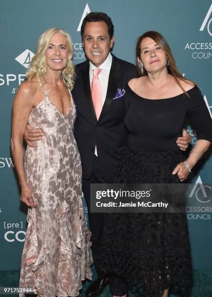 Libby Edelman, Sam Edelman, and Lorraine Bracco attend the 22nd Annual Accessories Council ACE Awards at Cipriani 42nd Street on June 11, 2018 in New...