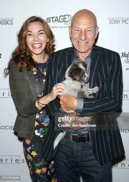 Singer Sunny Ozell and actor Patrick Stewart attend the screening of Sony Pictures Classics' "Boundaries" hosted by The Cinema Society with Hard Rock...