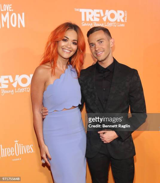 Recording artist Rita Ora and Olympian Adam Rippon attend the 2018 TrevorLIVE Gala at Cipriani Wall Street on June 11, 2018 in New York City.