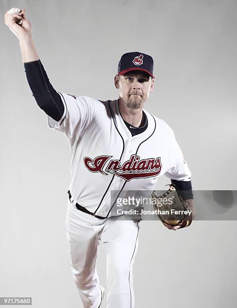 Kerry Wood poses for a portrait during the Cleveland Indians Photo Day at the training complex at Goodyear Stadium on February 28, 2010 in Goodyear,...