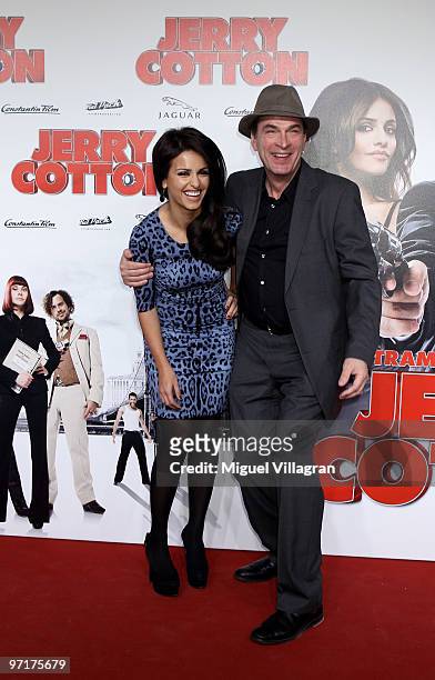 Spanish actress Monica Cruz and actor Herbert Knaup attend the German premiere of 'Jerry Cotton' on February 28, 2010 in Munich, Germany.