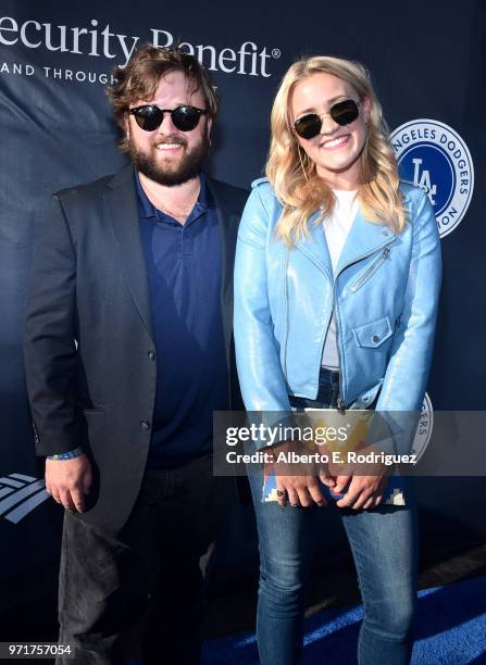 Haley Joel Osment and Emily Osment attend the Fourth Annual Los Angeles Dodgers Foundation Blue Diamond Gala at Dodger Stadium on June 11, 2018 in...