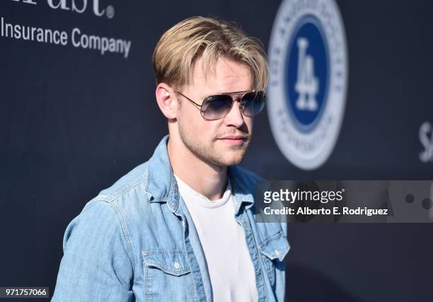 Chord Overstreet attends the Fourth Annual Los Angeles Dodgers Foundation Blue Diamond Gala at Dodger Stadium on June 11, 2018 in Los Angeles,...