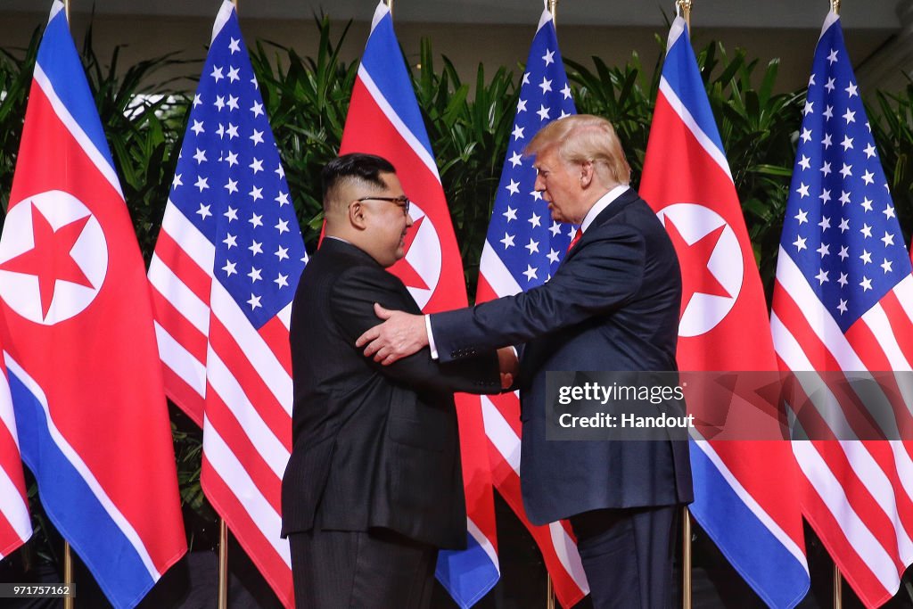 U.S. President Trump Meets North Korean Leader Kim Jong-un During Landmark Summit In Singapore