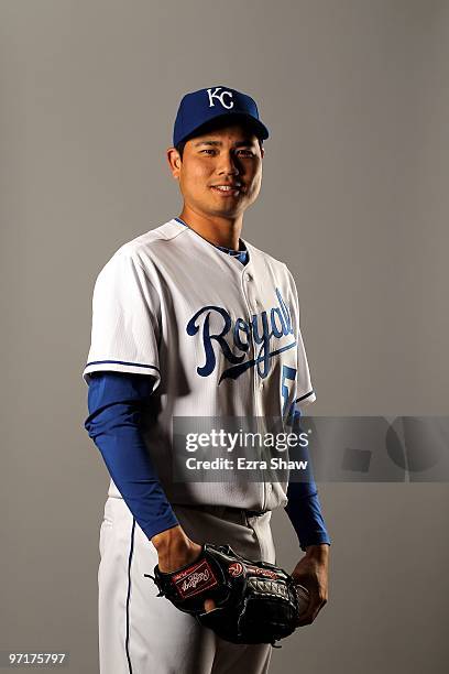 Bruce Chen of the Kansas City Royals poses during photo media day at the Royals spring training complex on February 26, 2010 in Surprise, Arizona.