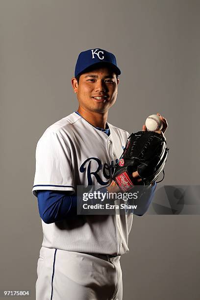 Bruce Chen of the Kansas City Royals poses during photo media day at the Royals spring training complex on February 26, 2010 in Surprise, Arizona.