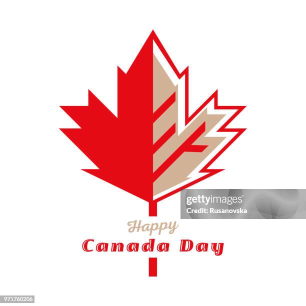 happy canada day - maple leaf stock illustrations