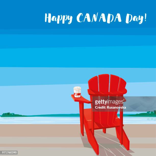 happy canada day - adirondack chair stock illustrations