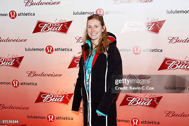 Freestyle skiier Heather McPhie arrives to the Club Bud lululemon athletica Party on February 27, 2010 at the Commodore Ballroom in Vancouver, Canada.