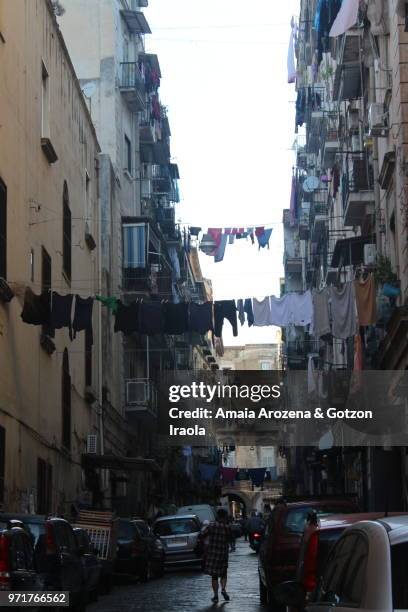 street in naples, campania, italy. october 2017 - camorra foto e immagini stock