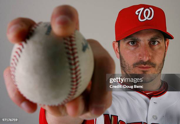 Pitcher Jason Marquis of the Washington Nationals poses during photo day at Space Coast Stadium on February 28, 2010 in Viera, Florida.