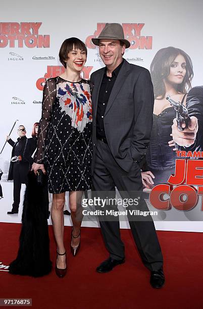 Christiane Paul and actor Herbert Knaup attend the German premiere of 'Jerry Cotton' on February 28, 2010 in Munich, Germany.