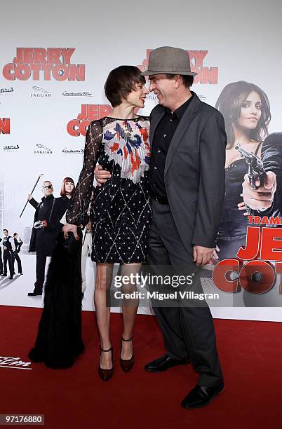 Christiane Paul and actor Herbert Knaup attend the German premiere of 'Jerry Cotton' on February 28, 2010 in Munich, Germany.