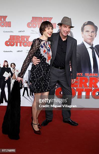 Christiane Paul and actor Herbert Knaup attend the German premiere of 'Jerry Cotton' on February 28, 2010 in Munich, Germany.
